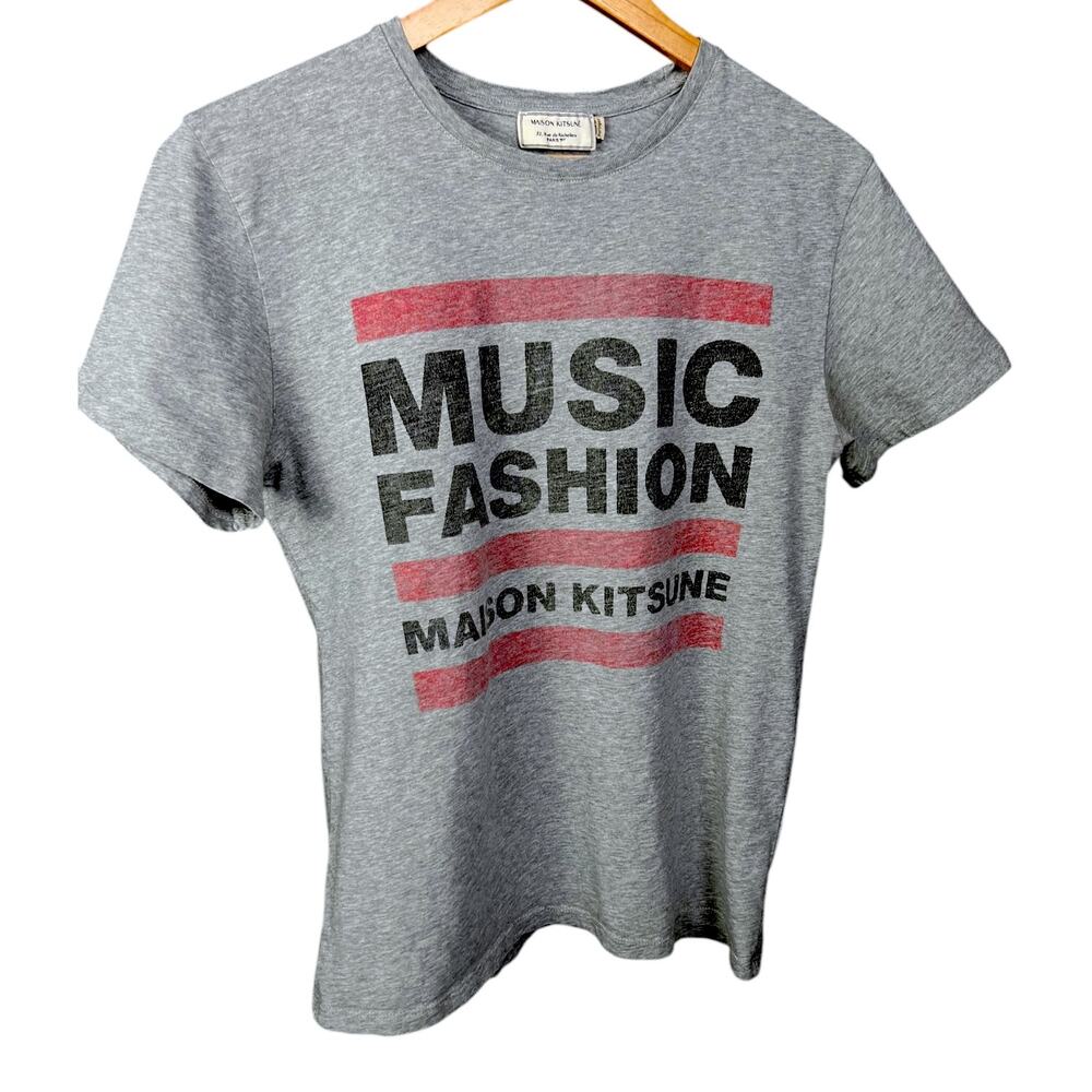 Men's Maison Kitsune Paris - Music Fashion Run DMC Style T-Shirt - Size Small